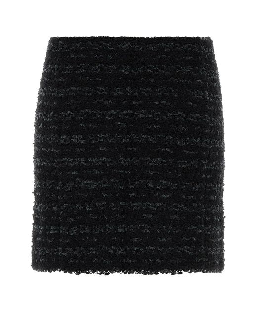 Minigonna in tweed nero di Balmain in Black