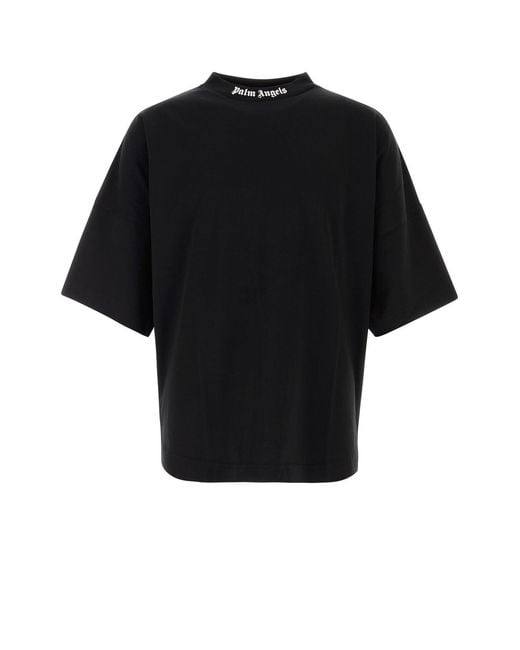Palm Angels Black Cotton Oversize T-shirt for men