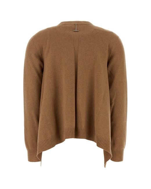 McQueen Brown Biscuit Cashmere Blend Oversize Cardigan