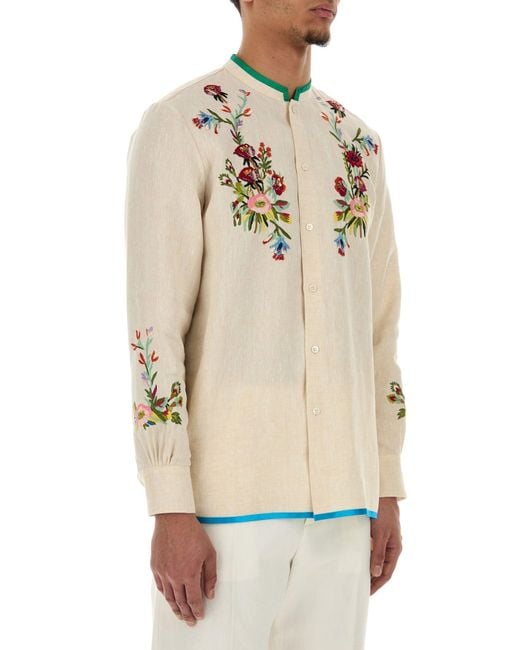 Valentino Garavani Natural Ivory Linen Shirt for men
