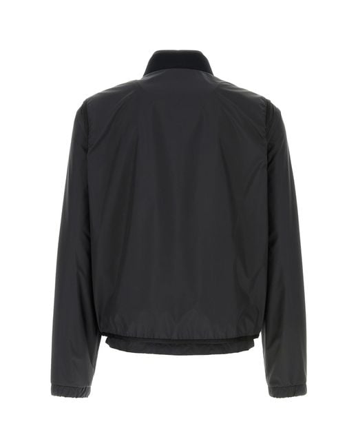 Moncler Black Polyester Hemmoor Bomber Jacket for men