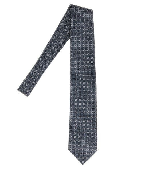 Brioni Gray Embroidered Silk Tie for men