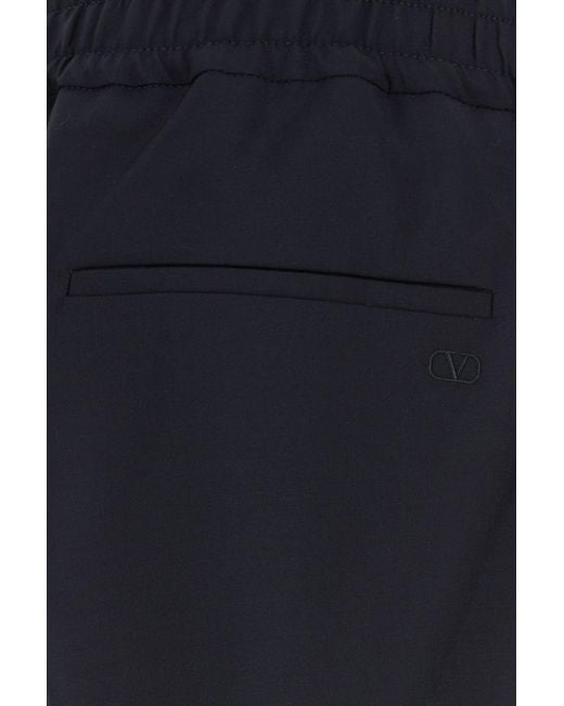 Valentino Garavani Dark Blue Wool Blend Pant for men