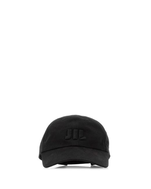 Jil Sander Black Logo Textured Baseball Hat for men