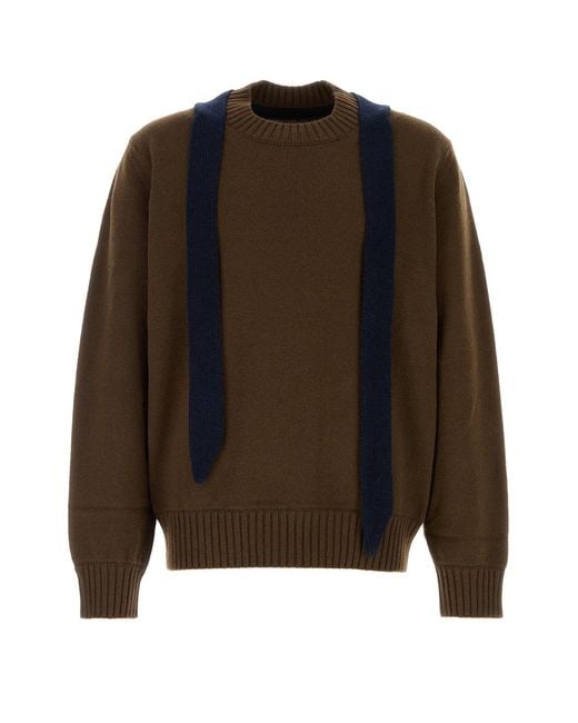 Sacai Brown Wool Sweater for men