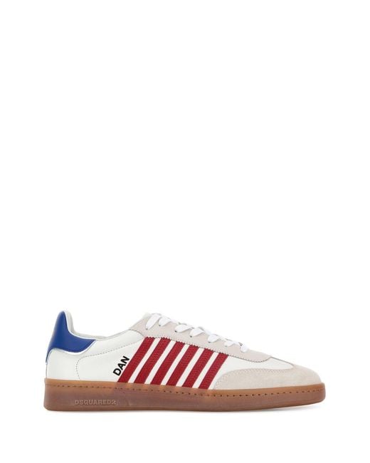 DSquared² Pink Dsquared Leather Boxer Sneakers for men