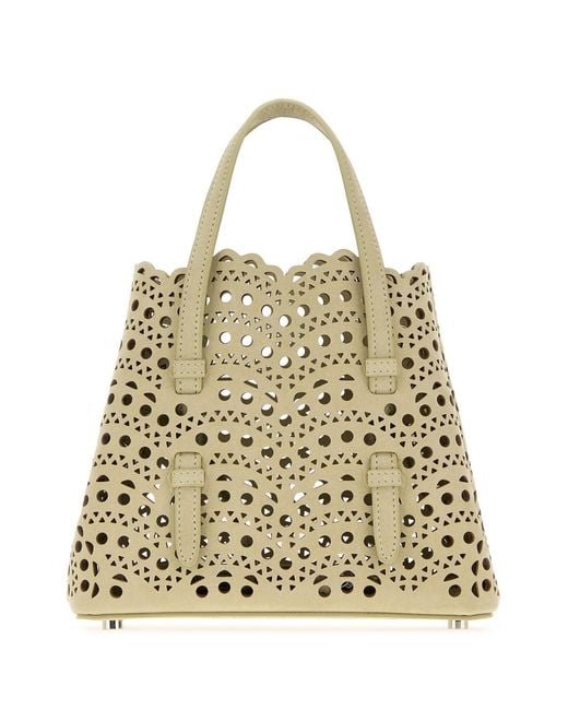 Alaïa Natural Sage Green Nubuck Mina 20 Handbag