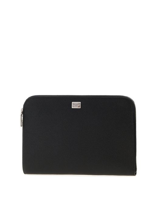 Dolce & Gabbana Black Leather Sicily Clutch for men
