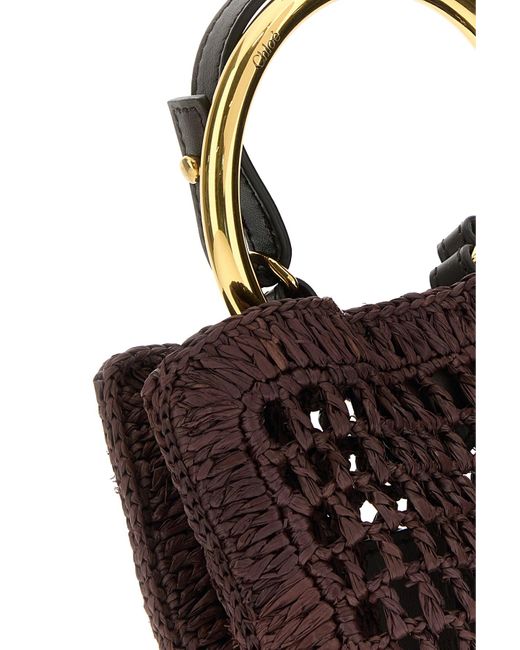 Chloé Black Grape Raffia Summer Banana Handbag