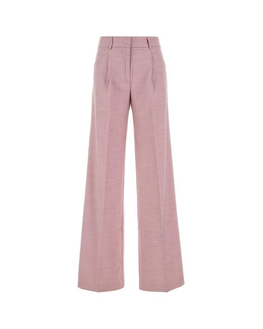 ANDAMANE Pink Stretch Polyester Blend Palazzo Pant
