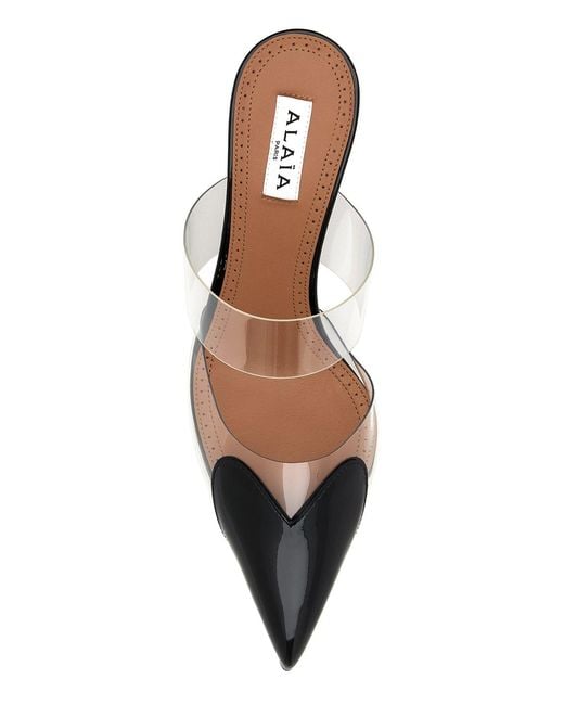 Alaïa Black Le Coeur Wedges Mules