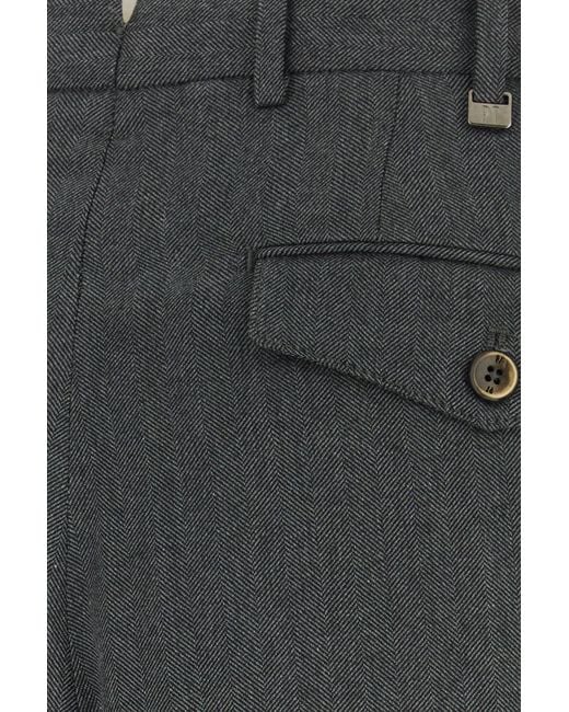 PT Torino Black Dark Grey Cotton Blend Pant for men