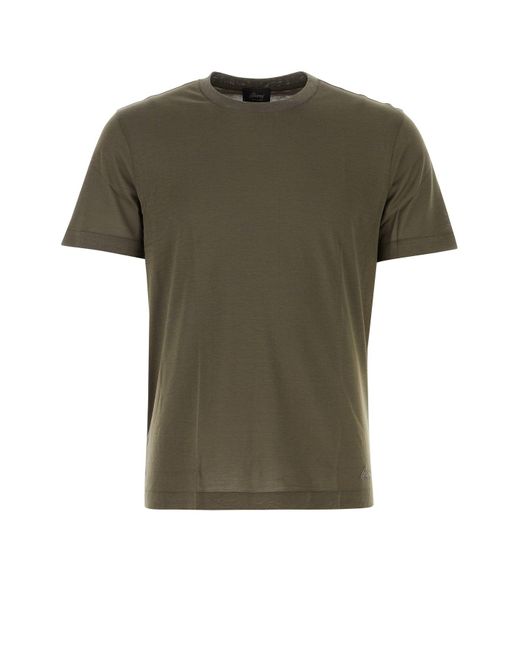 Brioni Green Army Silk Blend T-Shirt for men
