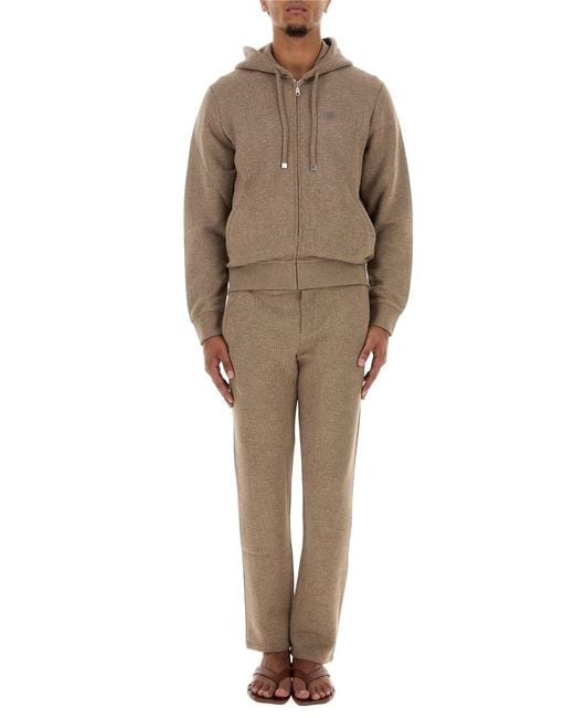 Etro Brown Printed Jersey Sweatshirt for men
