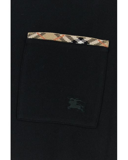 Burberry Black Cotton T-Shirt for men