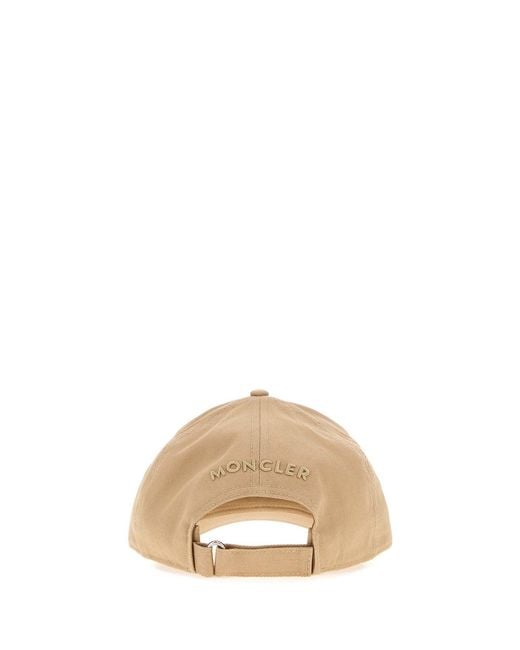 Moncler Natural Beige Cotton Baseball Cap for men