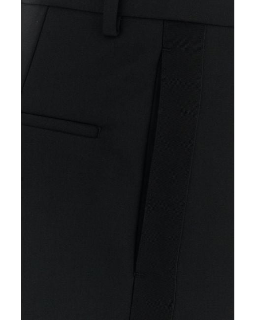 Dries Van Noten Black Stretch Gabardine Pilar Bermuda Shorts