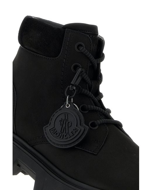 Moncler Black Suede Peak City Ankle Boots for men