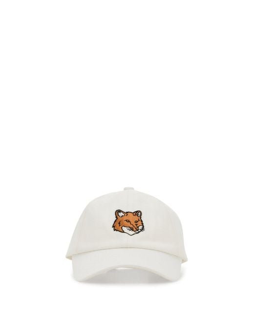 Cappello da baseball in cotone bianco di Maison Kitsuné in White da Uomo