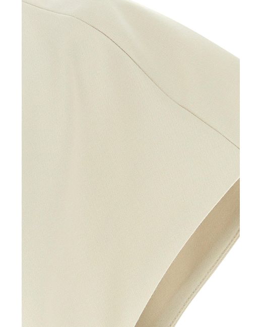 Entire studios White Sand Stretch Polyester Blend Deep Vee Tank Top