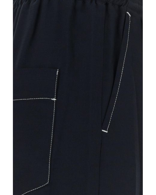 A.P.C. Black Midnight Viscose Blend Wide-Leg Lucy Pant
