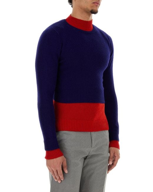 Jil Sander Blue Knitted Sweater for men