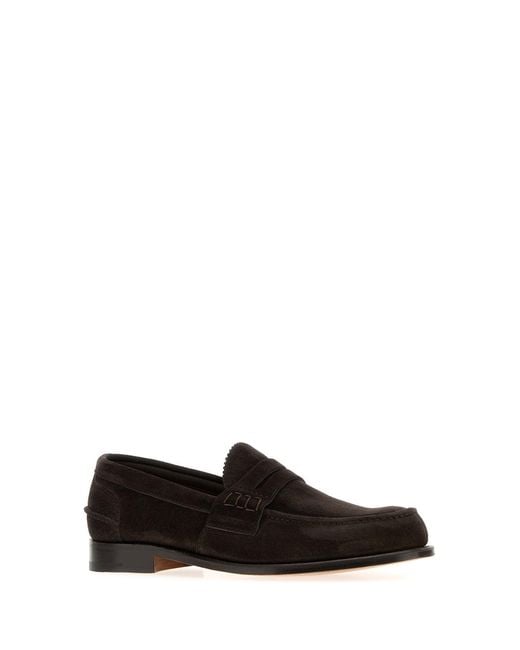 Church's Black Dark Suede Pembrey Loafers for men