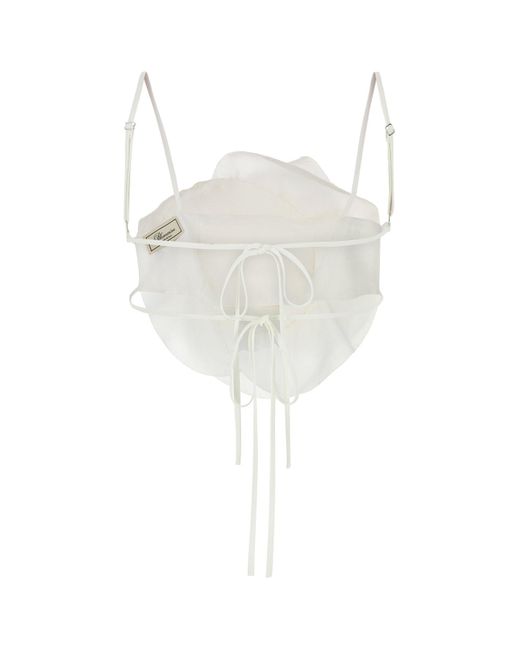 Top in gabardine bianco di Blumarine in White
