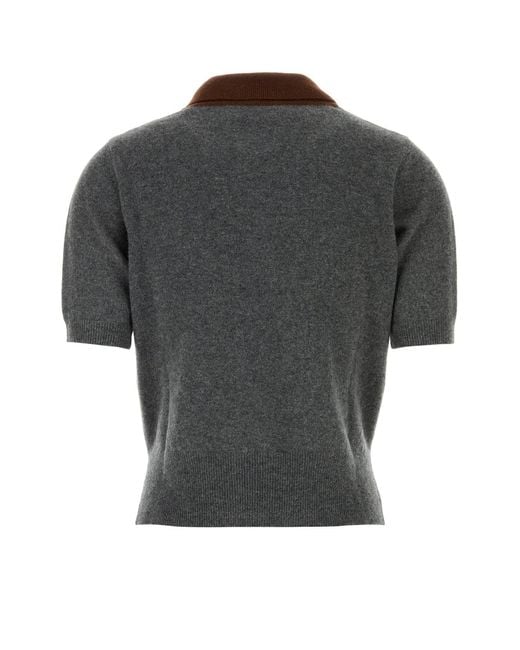 Marni Gray Cashmere Polo Shirt