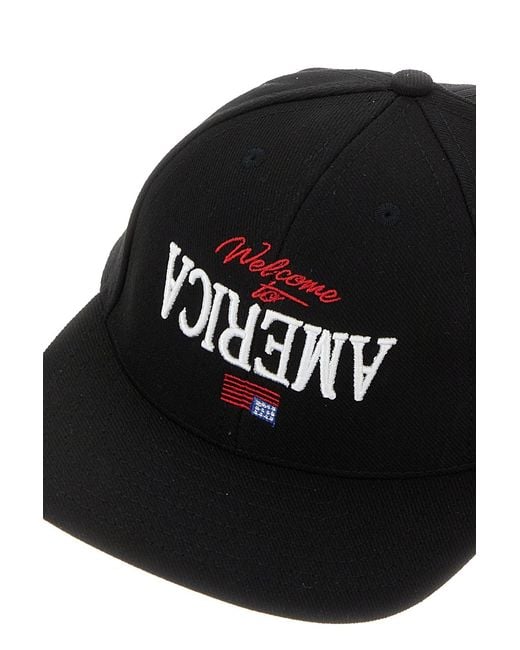 Willy Chavarria Black Canvas Baseball Cap for men