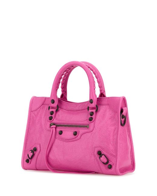 Borsa a mano Le City piccola in pelle fucsia di Balenciaga in Pink