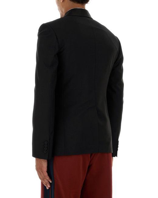 McQueen Black Wool Blend Blazer for men