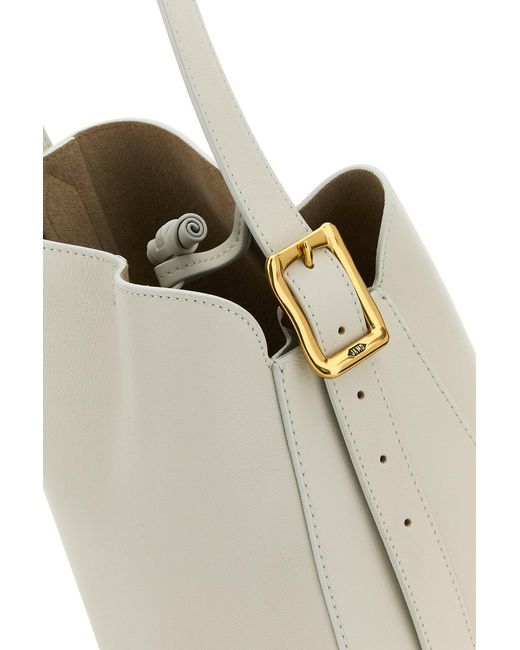 J&m Davidson White Ivory Leather Quiver Nano Bucket Bag