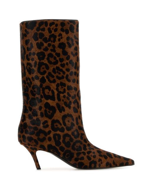 AMINA MUADDI Brown Printed Calf Hair Fiona Boots