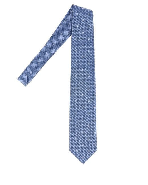Brioni Blue Embroidered Silk Tie for men