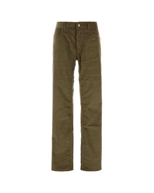 Etro Army Green Stretch Corduroy Pant for men