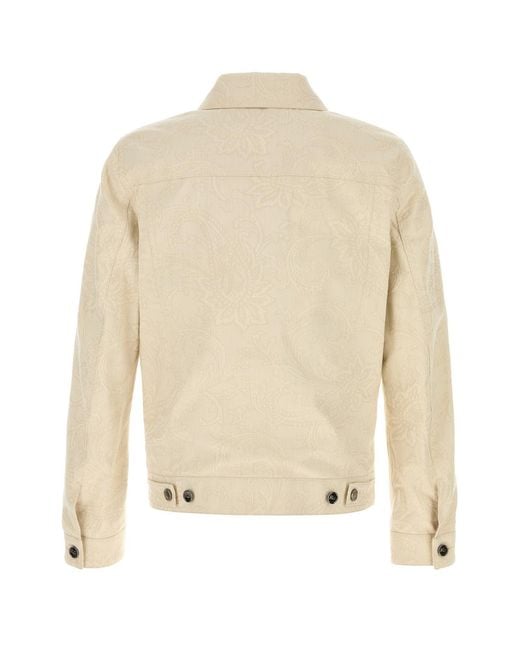 Etro Natural Sand Stretch Denim Jacket