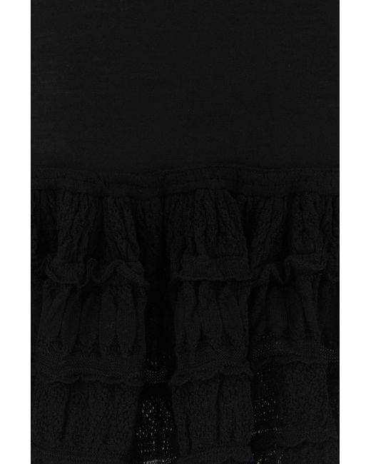 Alaïa Black Stretch Wool Blend Mini Dress
