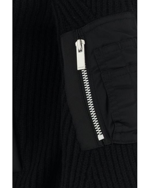 Sacai Black Wool Cardigan
