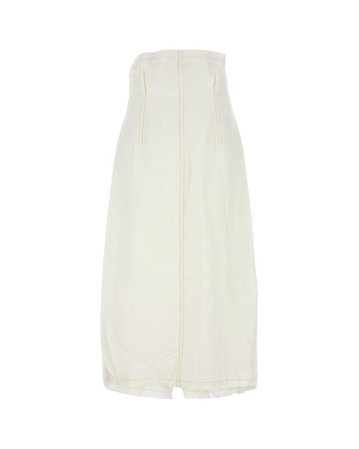 Carven White Viscosa Skirt