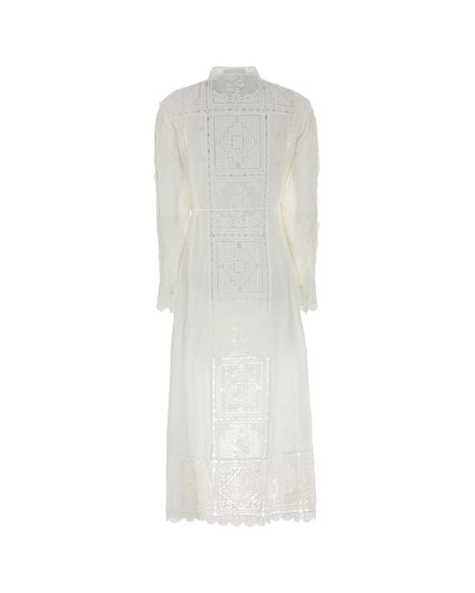 Zimmermann White Ramie Aster Dress