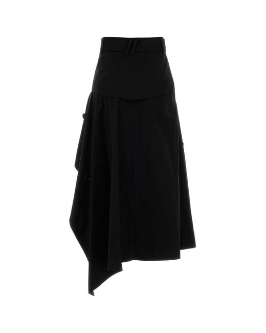 Burberry Black Gabardine Skirt