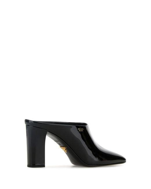 Sabot in pelle nera di Prada in Black