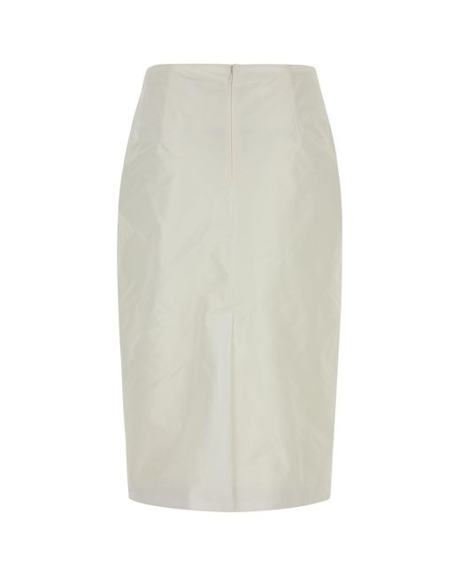 Jil Sander White Faille Skirt