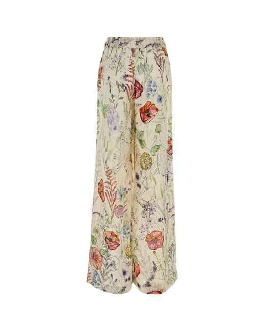 McQueen White Printed Crepe Pyjamas Pant