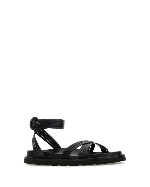 Gianvito Rossi Black Nappa Leather Lianne Sandals