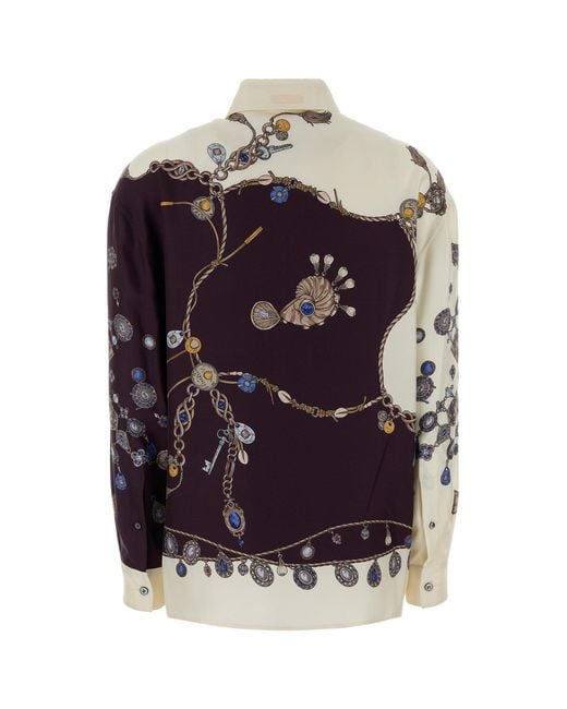 Versace Multicolor Printed Silk Shirt