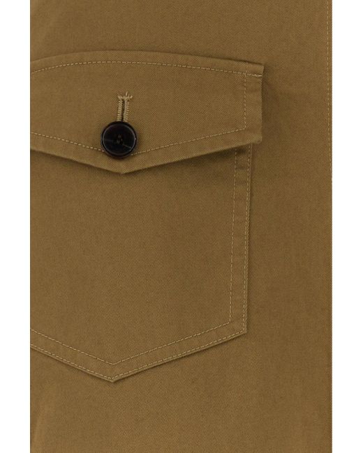Gonna in cotone cammello di Saint Laurent in Natural