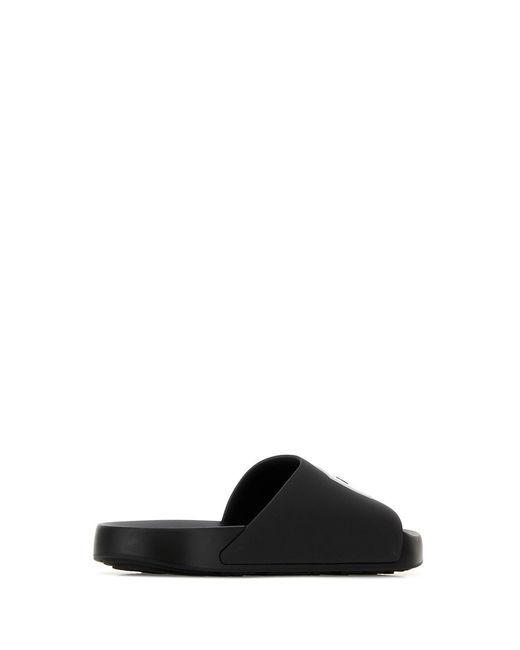Givenchy Black Rubber Label Slippers for men