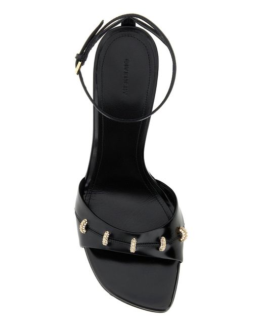 Givenchy Black Leather Stitch Sandals